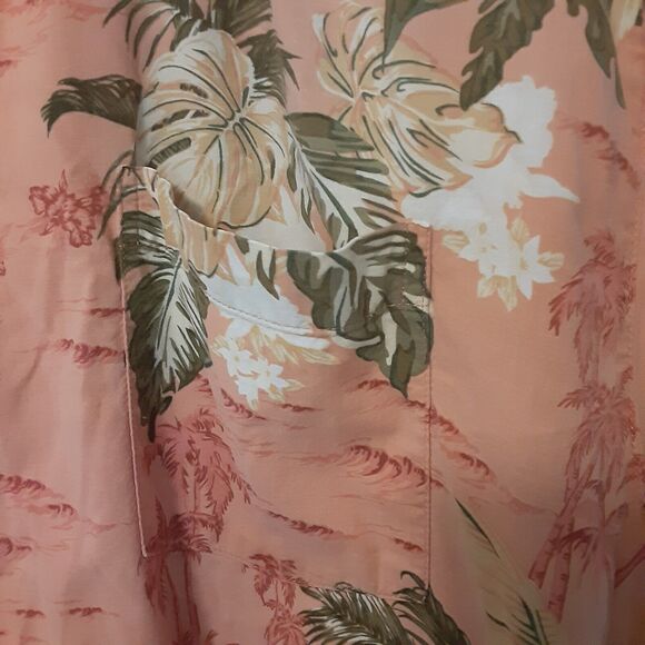 Island Shores Hawaiian Short Sleeve Button-Down Shirt Adult Men's L Aloha Floral - Picture 2 of 8